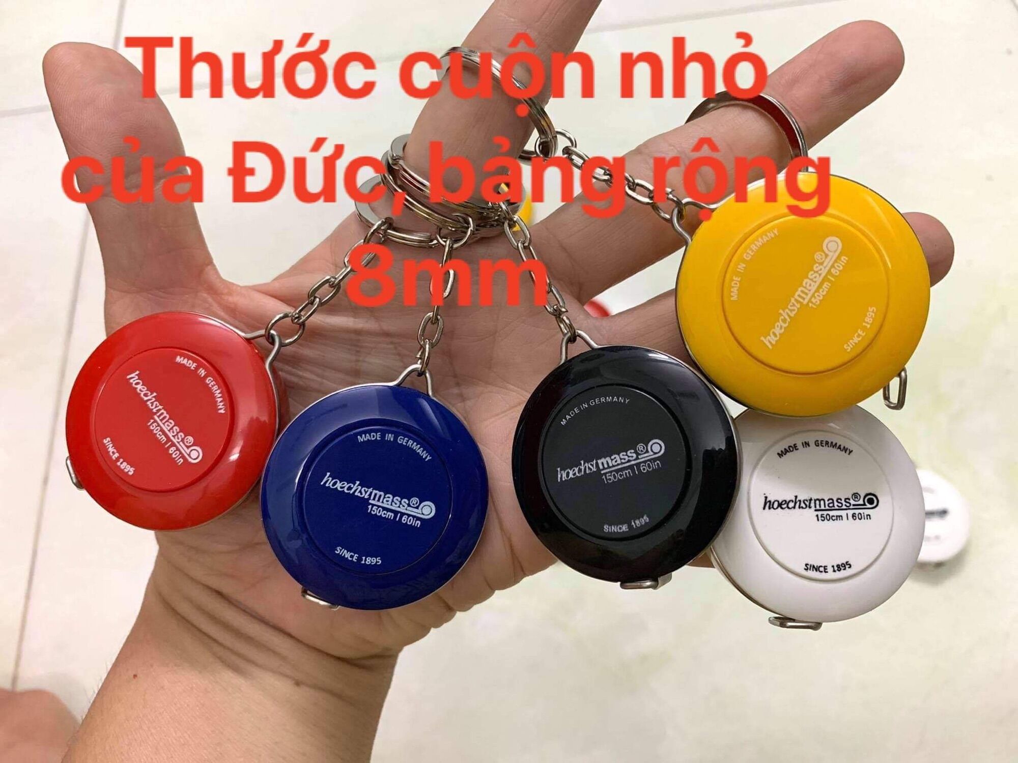 Thước cuộn cao cấp của Đức có 2 mặt là cm và inch thước rộng 8mm