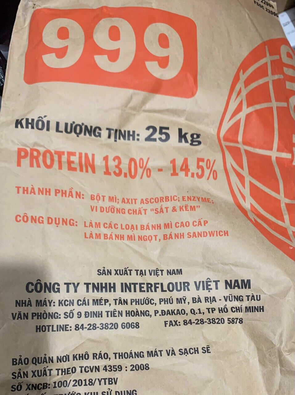 Bột mì 999 bao 25kg