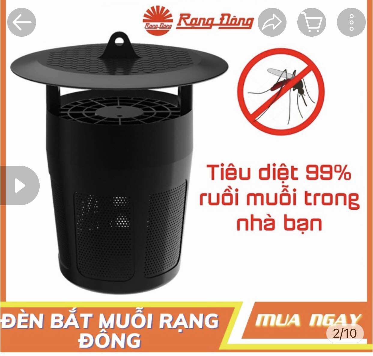 Đèn bắt muỗi Rạng Đông