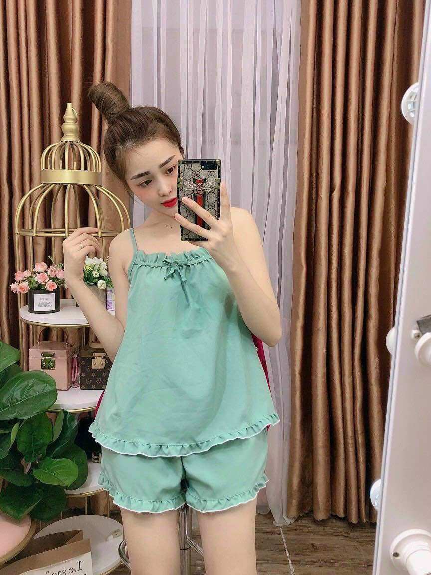 Đồ bộ lụa mặc nhà form rộng mát