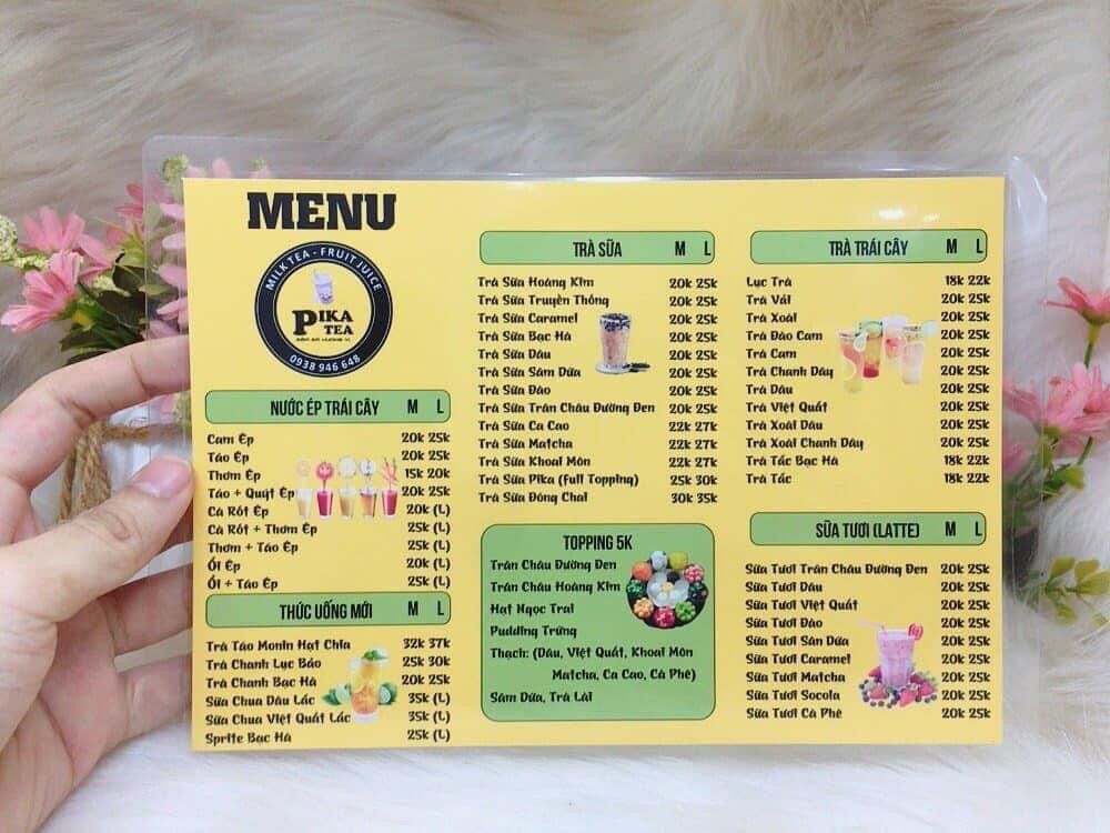 MENU GIẤY ÉP PLASTIC IN THEO YÊU CẦU