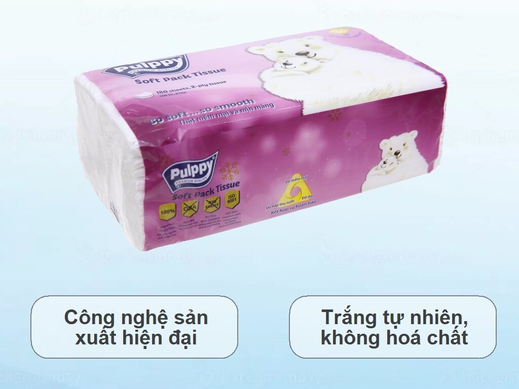COMBO 3 Gói Khăn Giấy Rút Pulppy 180 tờ/gói