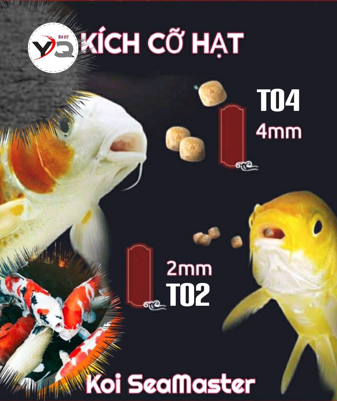 Cám cá Koi, cá Vàng SeaMaster || Túi 1Kg