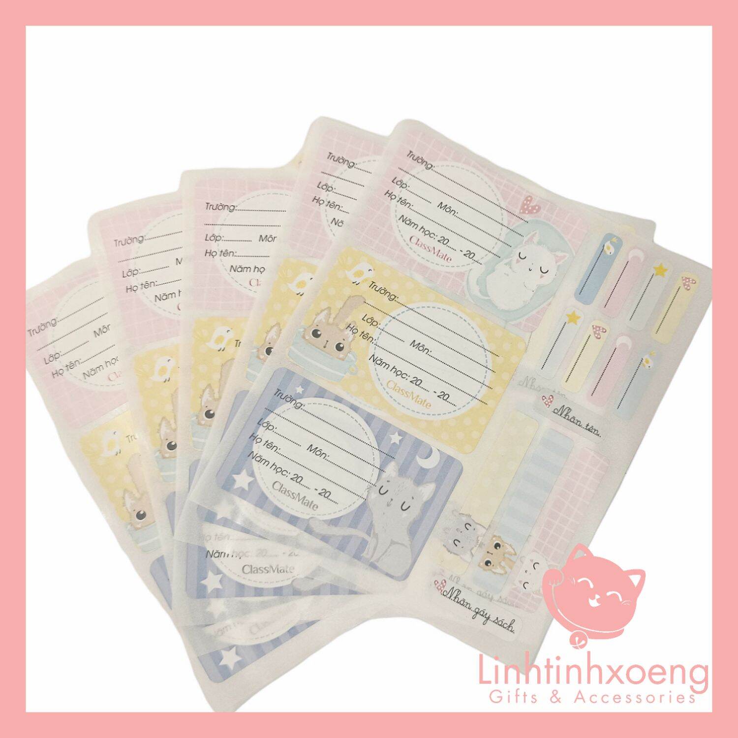Nhãn vở Classmate kèm sticker name #linhtinhxoeng