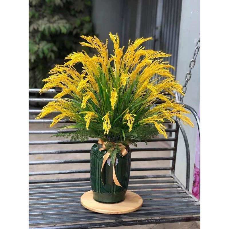 Cành lúa vàng, cành lúa mạch 5 nhánh dài 86cm cành lúa trang trí đẹp