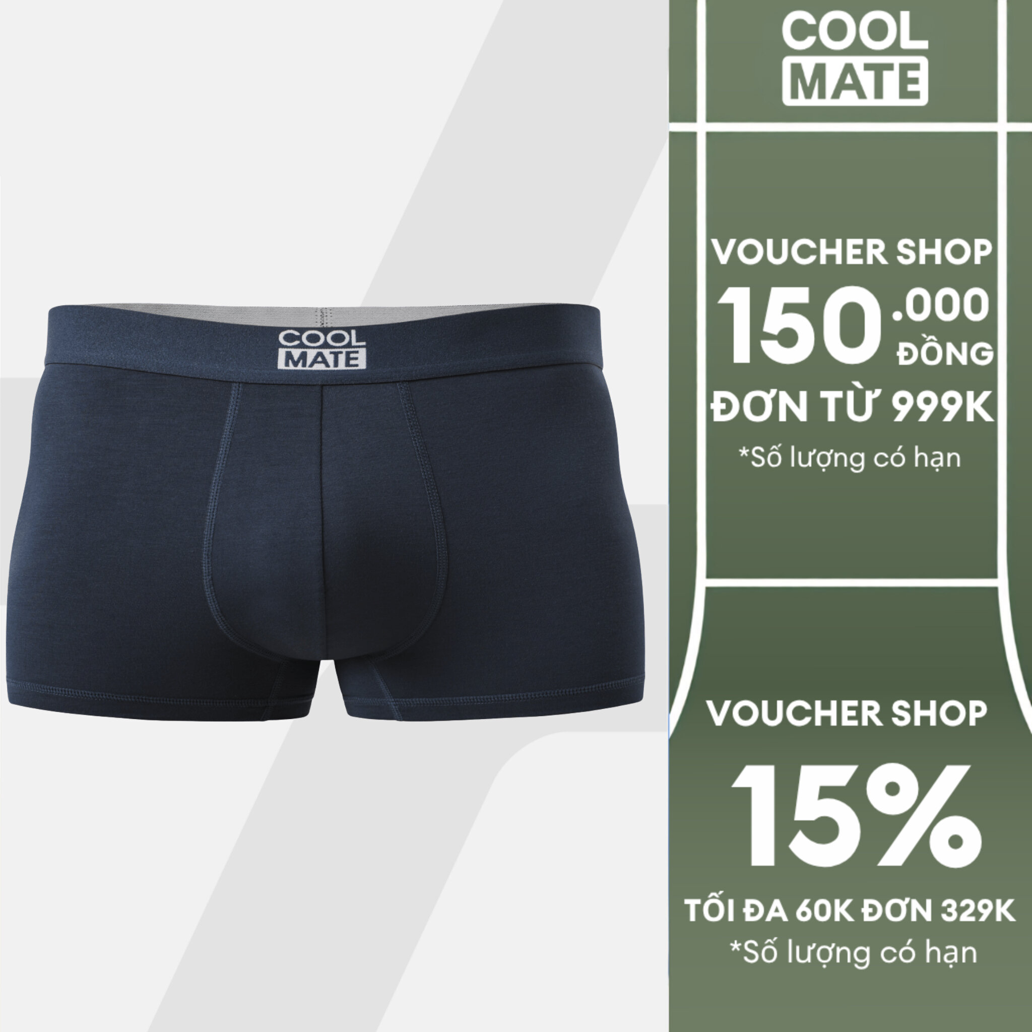 COOLMATE - Quần lót nam dáng Trunk Bamboo sợi tre kháng khuẩn
