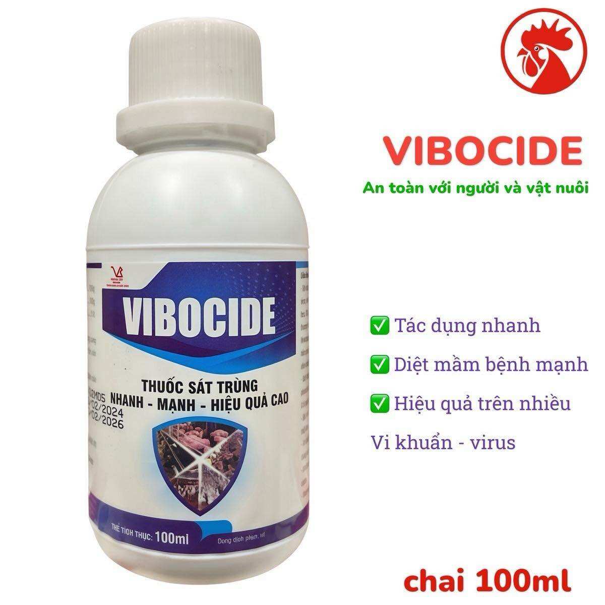 Bình Vibocide (1 lít và 100ml) thuốc sát trùng chuồng an toàn diệt hầu nhiều mầm bệnh cho gia súc gi