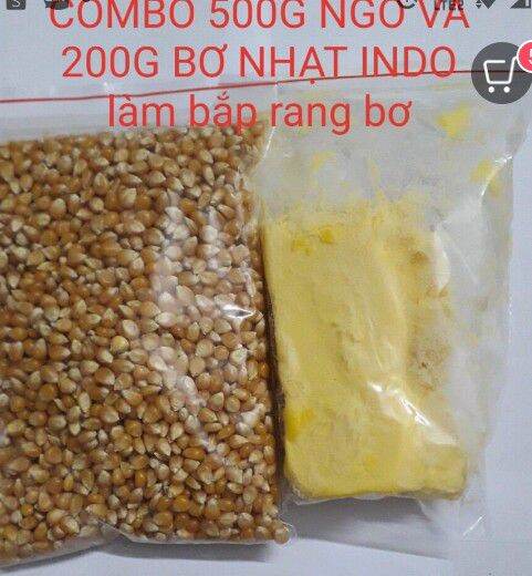 Combo 500gr ngô Mỹ+bơ nhạt chuyên làm bắp rang bơ,50.000đ
