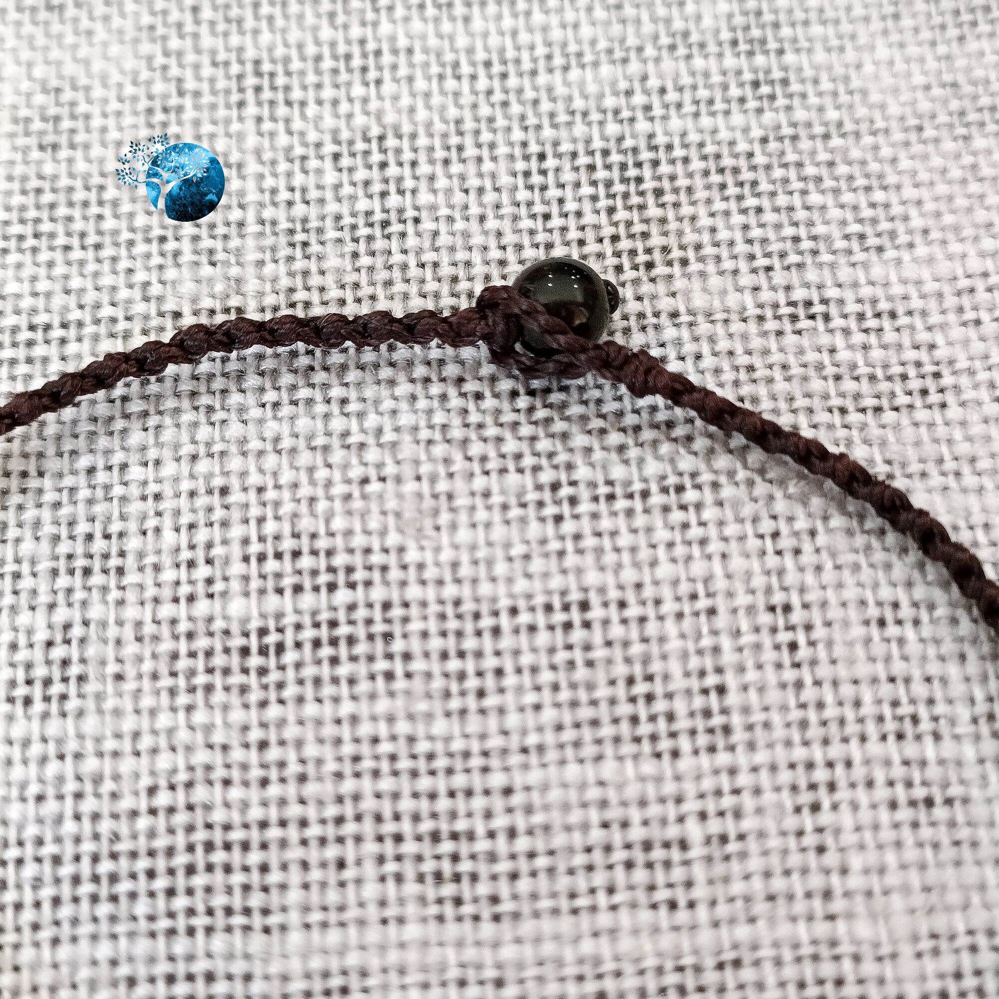 Vòng tay tết dây lu thống đá rhodonite