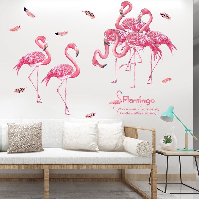 Decal dán tường, Tranh dán tường hồng hạc