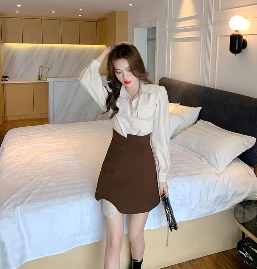 Vivian - Đầm sơ mi kèm chân váy Teisa