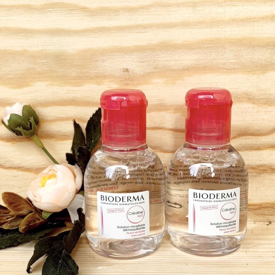 Tẩy trang Bioderma 500ml H2O Pháp hồng và xanh