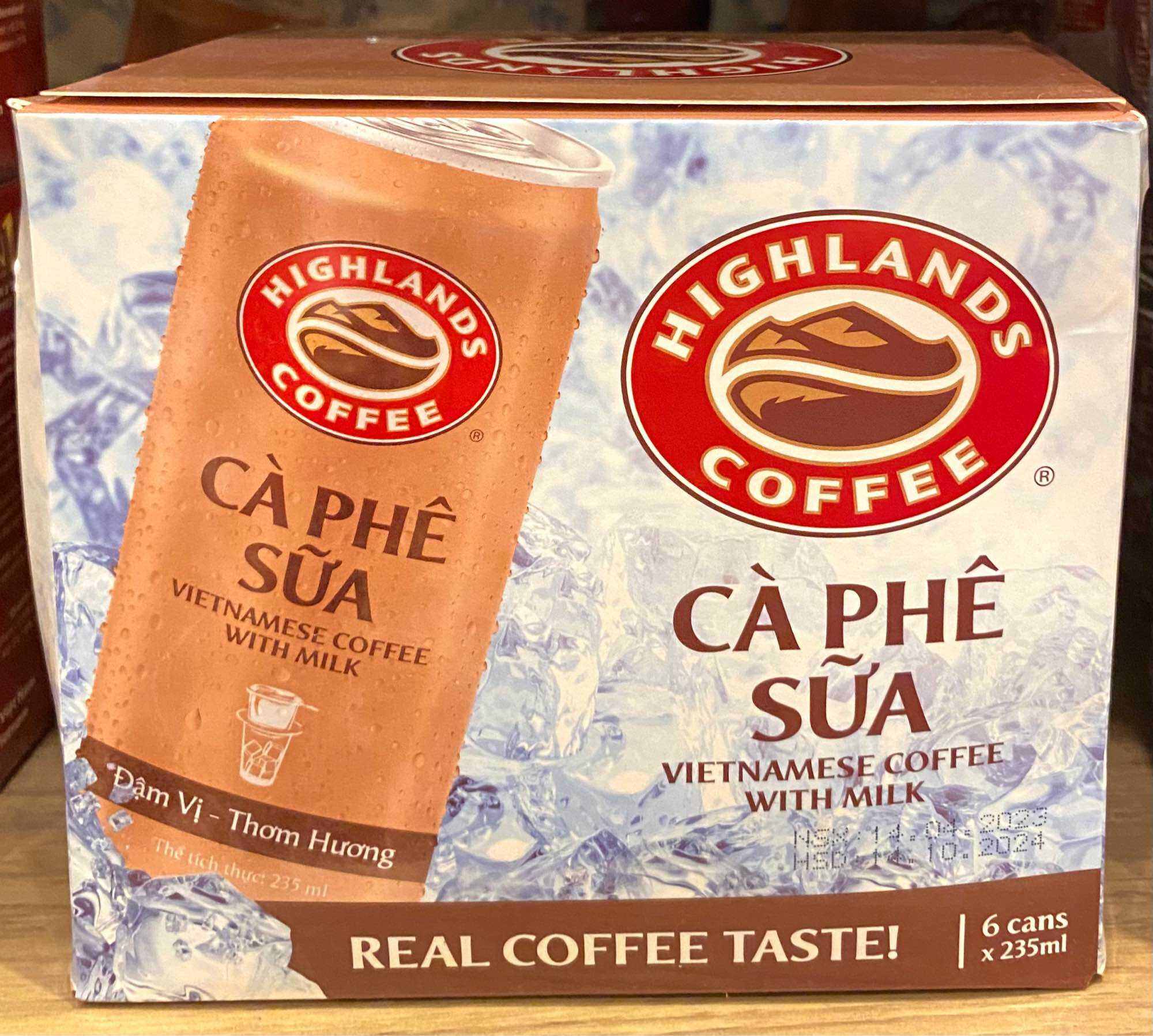 Lốc 6 lon cà phê sữa uống liền lon 235ml