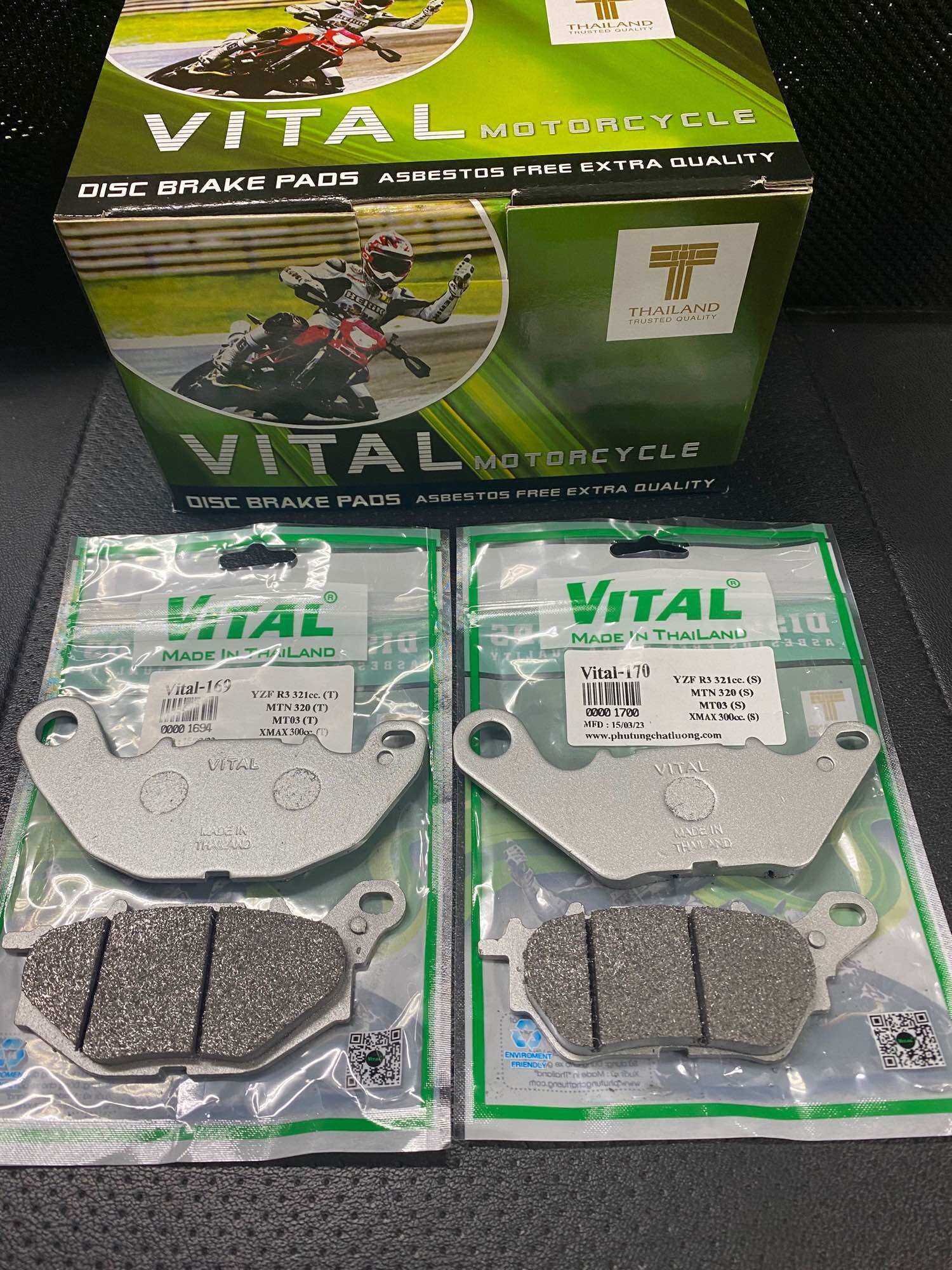 Bố thắng trước sau yamaha xmax 300 / r3 / mt03 --- vital made in thailand