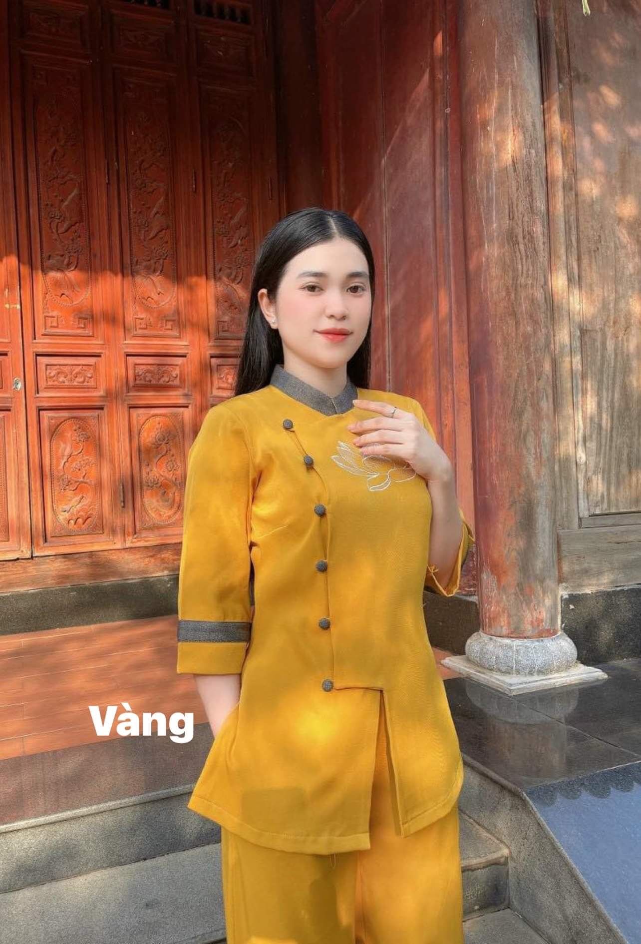 Đồ Lam đi chùa _ Mẫu mới nhà em ạ ( Chất cotton lụa hàn quốc cao cấp )