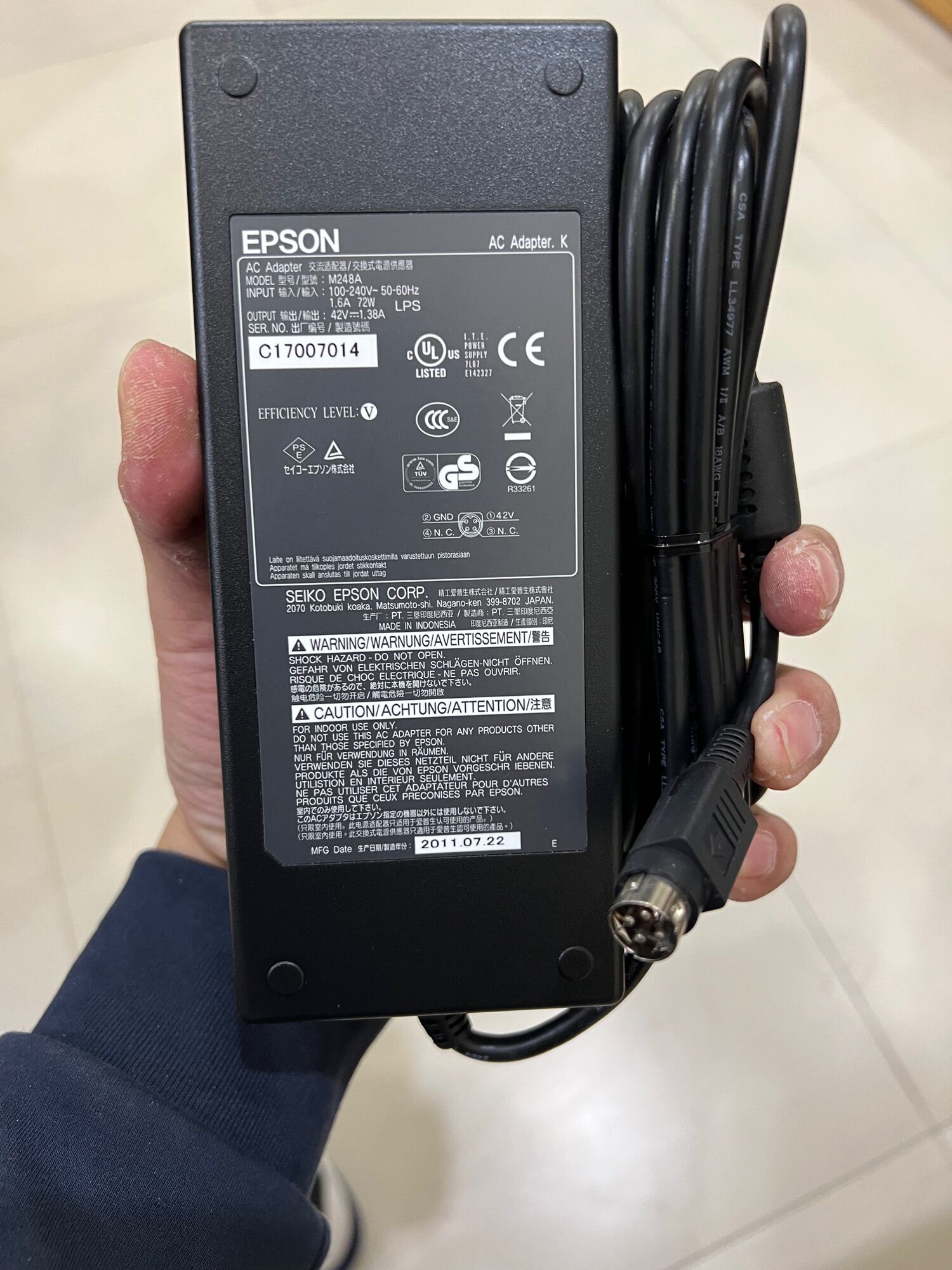 Adapter nguồn Epson M248A 42v 1.38a