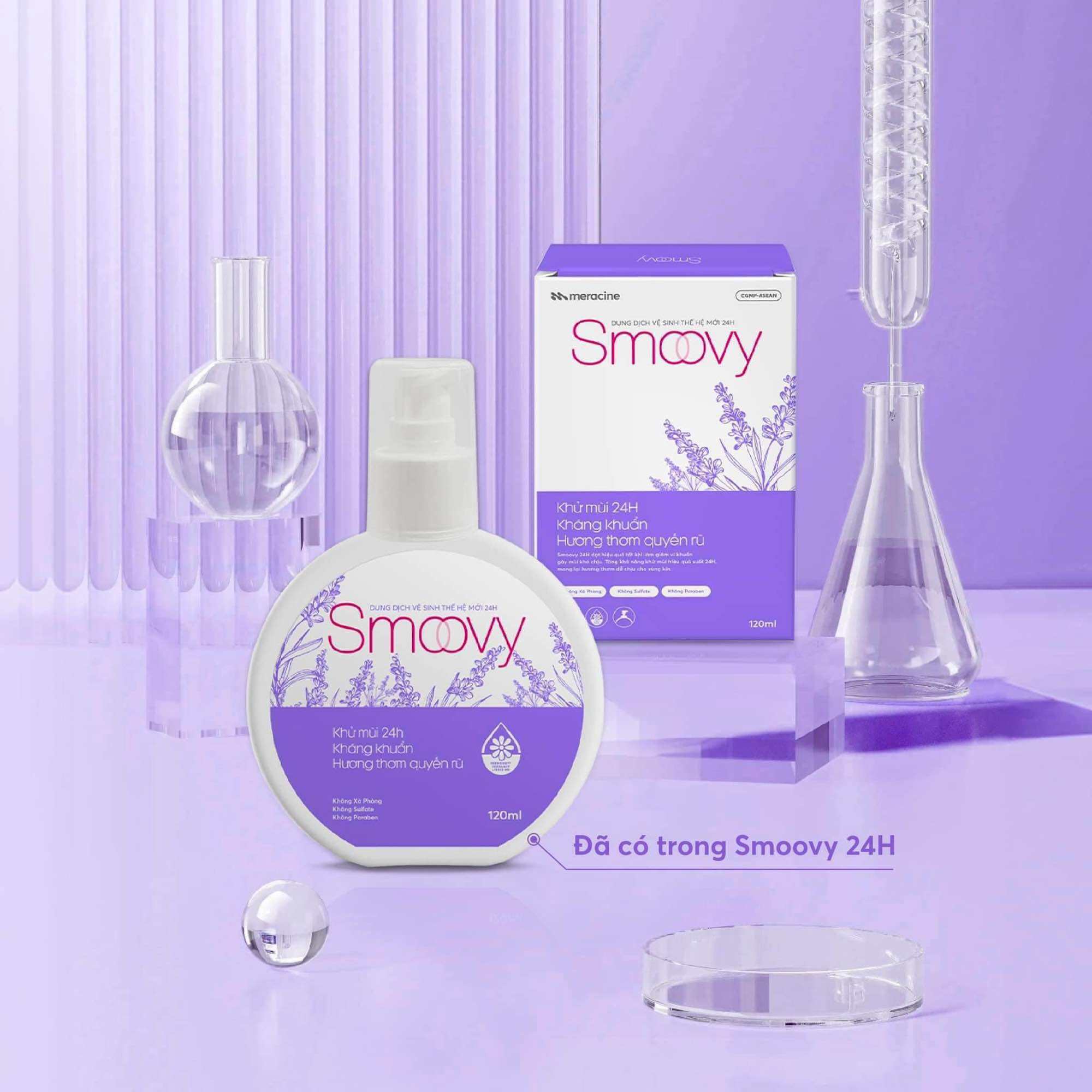 Dung dịch vệ sinh phụ nữ Smoovy giảm mùi thế hệ mới 120ml