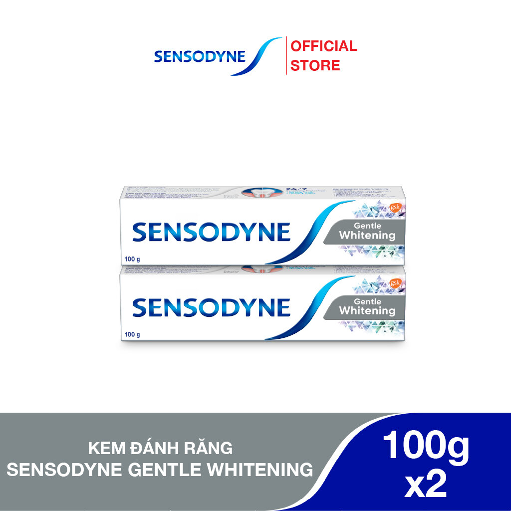Bộ 2 Kem đánh răng SENSODYNE Gentle Whitening 100g giúp giảm ê buốt hiệu quả và làm trắng răng tự nhiên