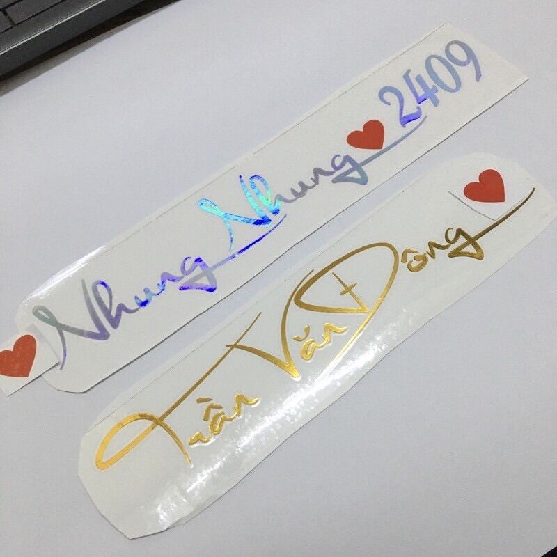 Tem dán xe theo tên chữ ký dán xe