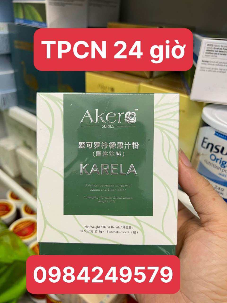 [ Chính Hãng] Thực phẩm BVSK AKERO KARELA - 15 GÓI/HỘP – 2,5GR/GÓI