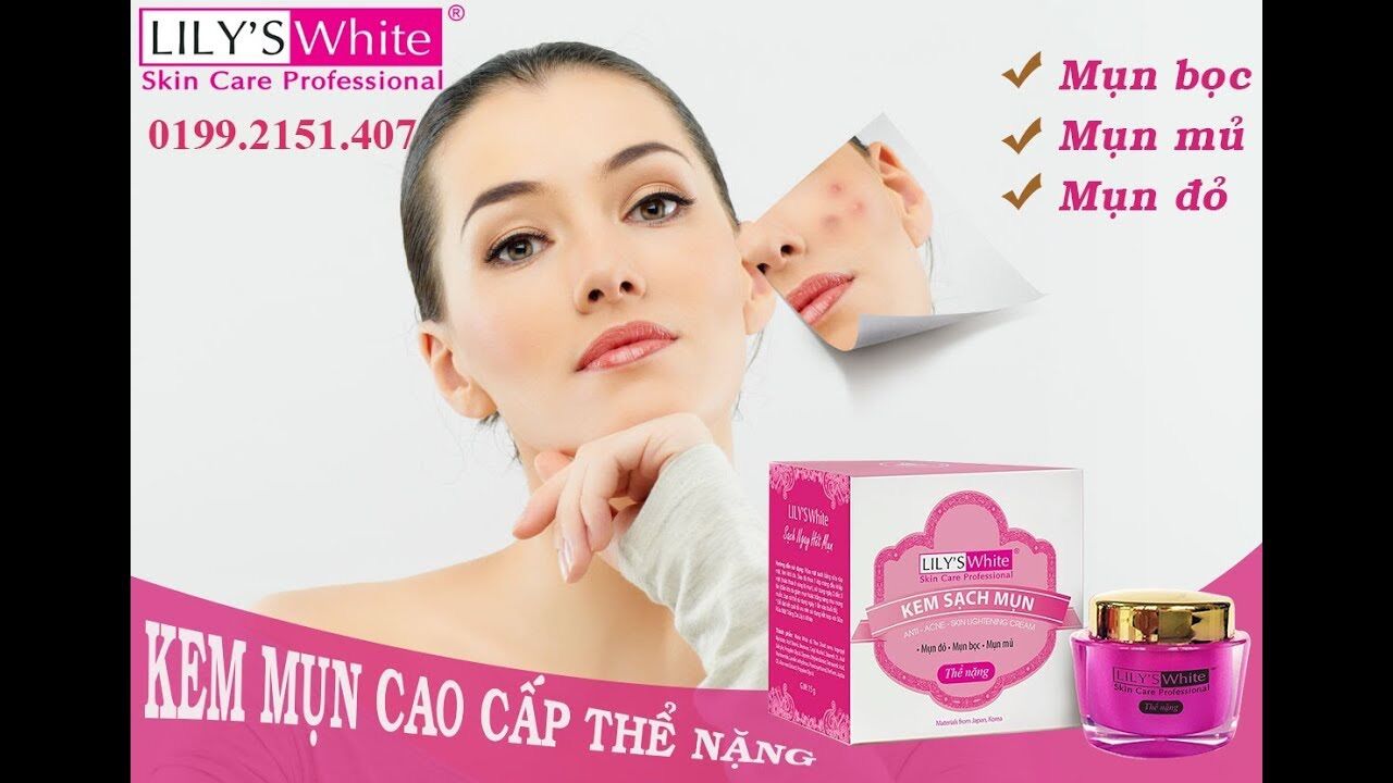 Kem sạch mụn Lily's white thể nặng 16g