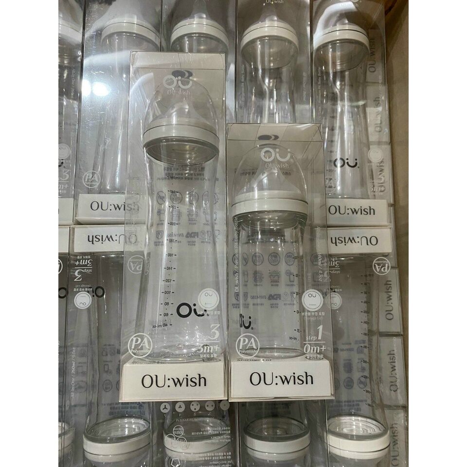 Bình sữa Ou Wish 140ml/260ml cao cấp Hàn Quốc