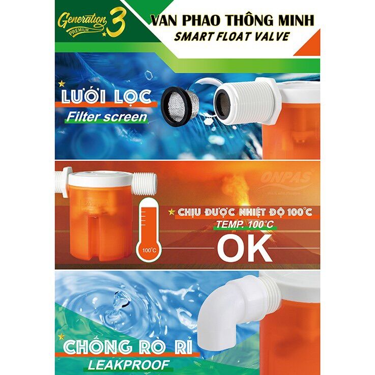 Van phao thông minh Onpas phi 21, phi 27