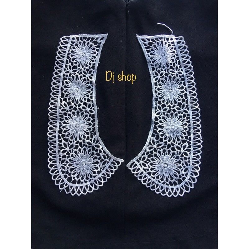 CỔ REN CHỈ LÁ SEN BẦU HÌNH HOA ( 2 lá 2 bên)