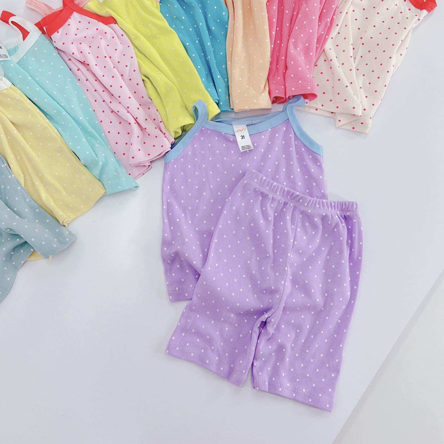 Bộ 2 dây quần lửng bé gái chấm bi
