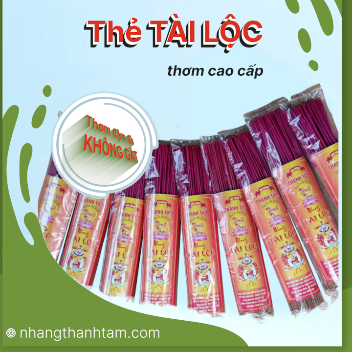Thẻ nhang thơm cao cấp tài lộc thành tâm 150gram 29cm