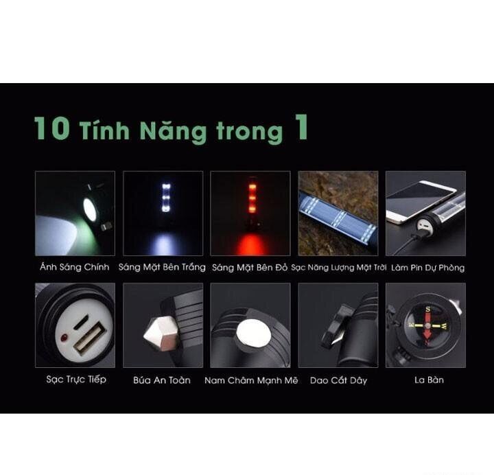 Đèn pin Police 11 chức năng Solar Light Flashlight T09
