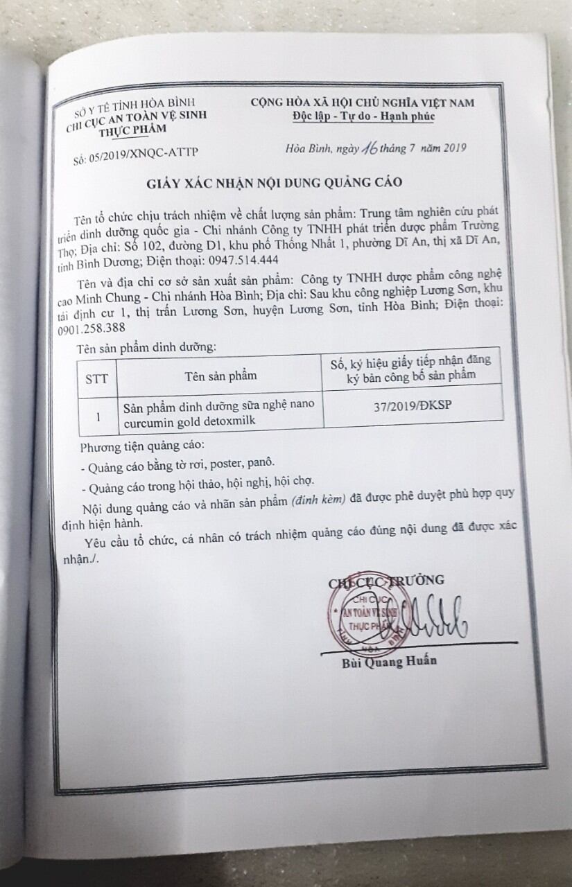 Sữa nghệ nano curcumin gold 150gr