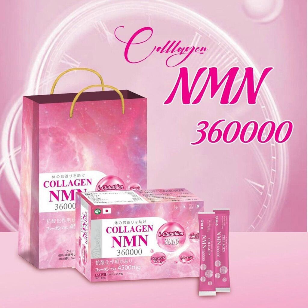 Collagen NMN 360000 Da Sáng Mịn Màng Giúp Làm Chậm Quá Trình Lão Hóa Da Chính Hãng Hộp 30 gói x 3g - Coravo