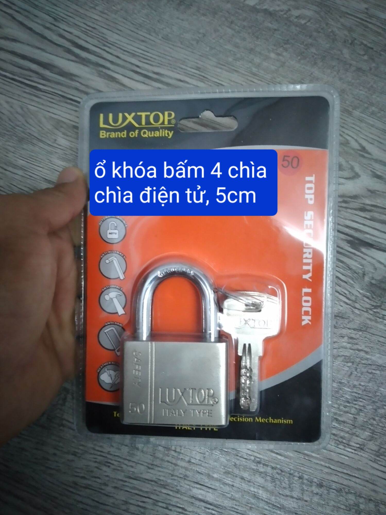 ổ khóa bấm LUXTOP 4 chìa điện tử cực bền