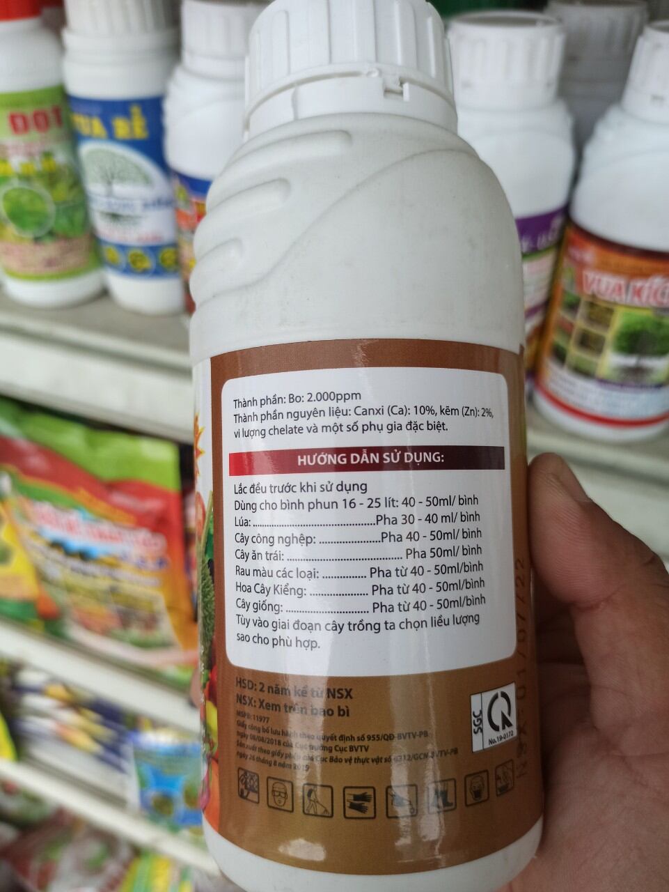 [Phân bón vi lượng Can xi Bo kẽm 500ml] nuôi bông và đậu trái mạnh