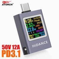 Đồng Hồ Đo Điện Áp DC Kỹ Thuật Số 13 Trong 1, 4.5-50V 0-12A, Đa Chức Năng, Tích Hợp Bộ Kiểm Tra Type-C PD3.1 Để Sạc Điện Thoại Di Động
