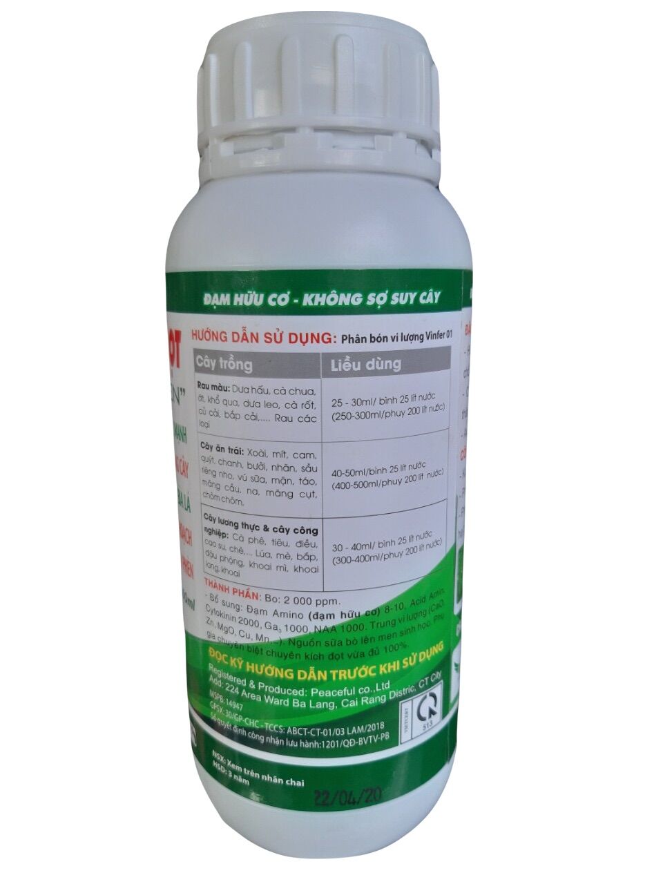Kích đọt Bung đọt phân bón hữu cơ xanh lá đọt mập chai 500ml