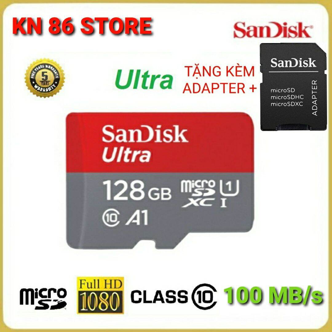 Thẻ Nhớ SanDisk Ultra MicroSDXC Dung Lượng 128G tốc độ 667 x100MB/s Bảo Hành 5 Năm