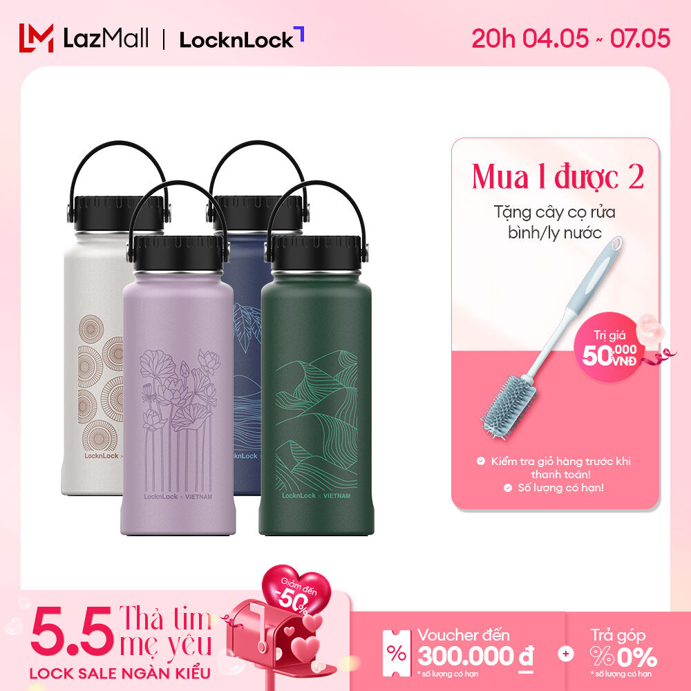 LHC4160- Bình giữ nhiệt Riga Tumbler Lock&Lock 897ml Thép không gỉ, Có quai xách, 6 màu trẻ trung, g