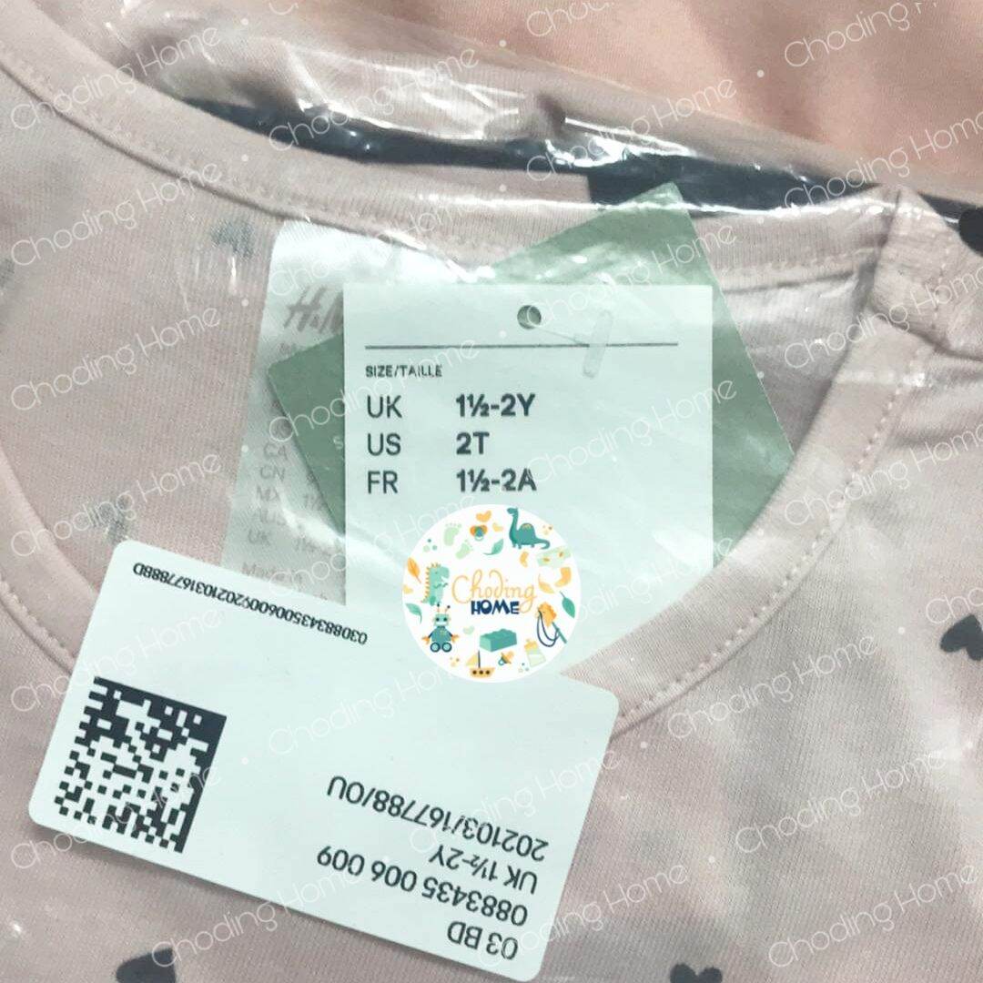 Bộ Áo Váy Hồng Tim Bé Gái H&M HM2 • 2Y 3Y 4Y • Choding Home