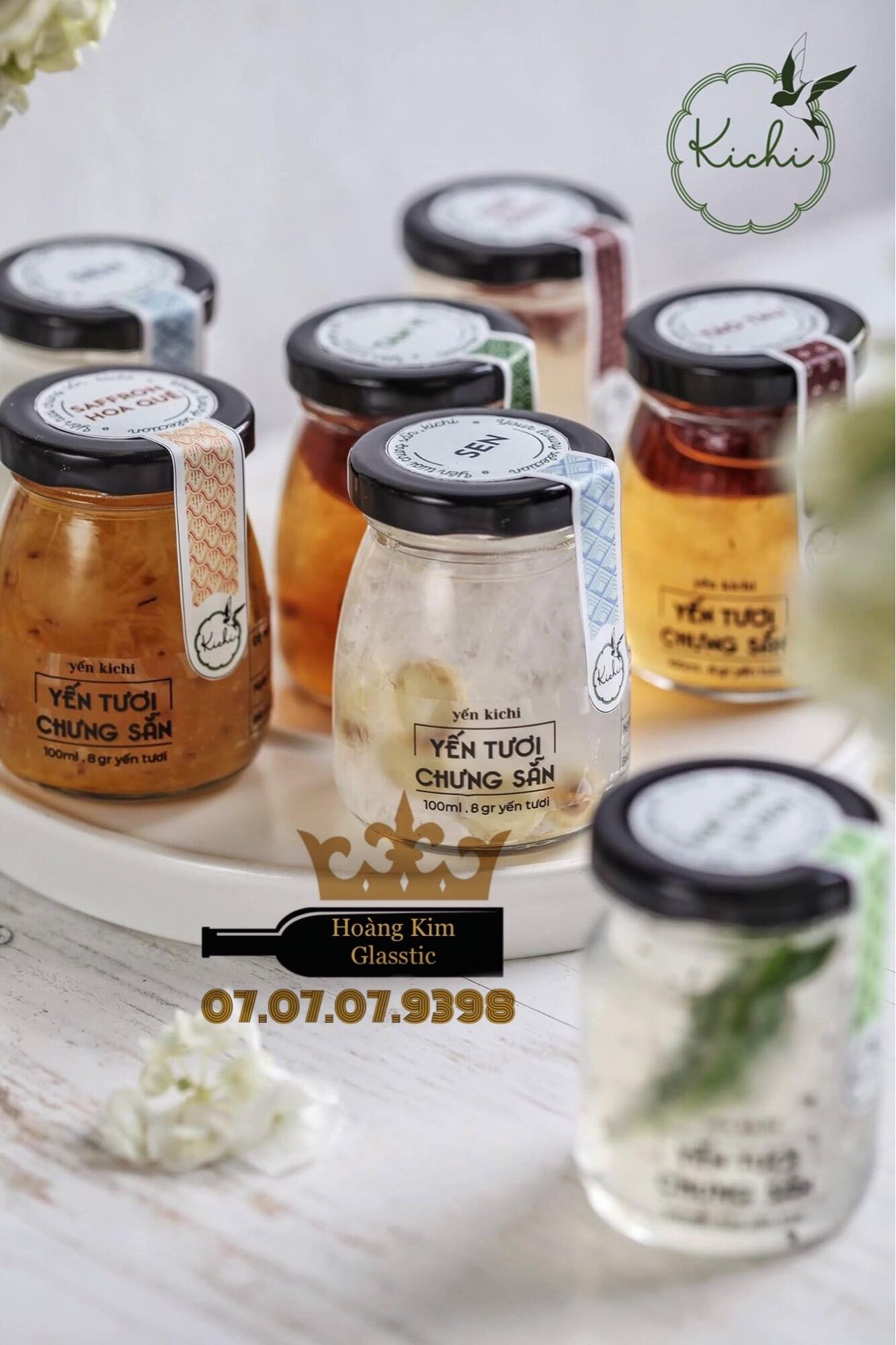 Hủ thuỷ tinh bầu 100ml nắp thiếc
