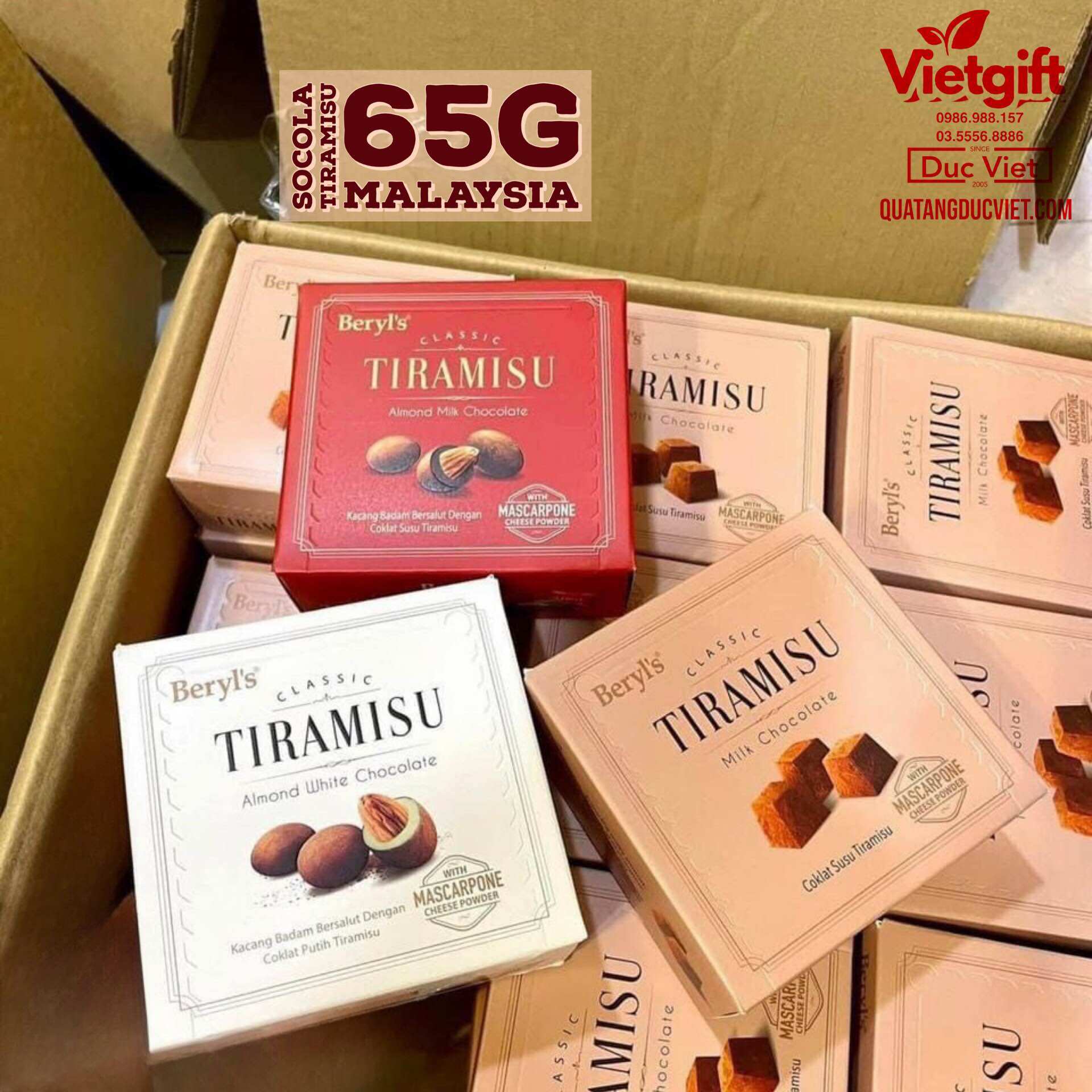 Socola Tiramisu Beryl's Malaysia hộp 65G