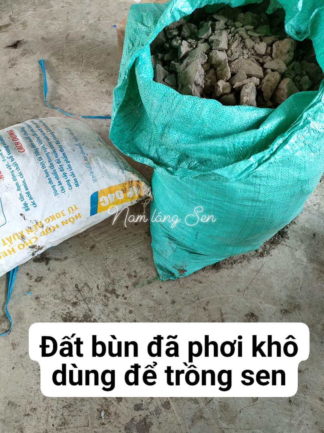 7kg .Đất bùn trồng hoa sen ,đất đã phơi khô