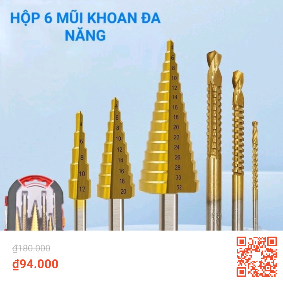 Hộp 6 mũi khoan đa năng