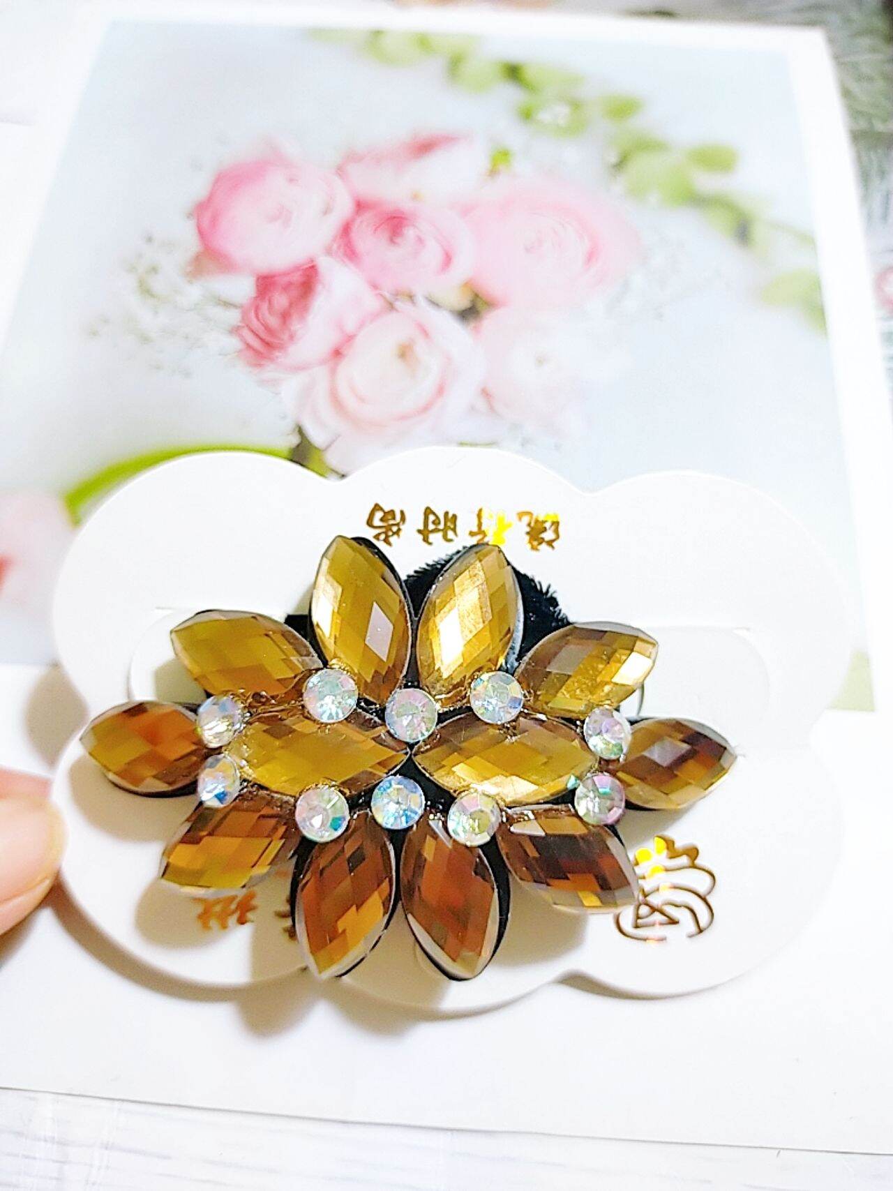 Dây cột tóc nhung đính pha lê