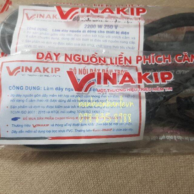 Dây nguồn liền phích cắm vinakip