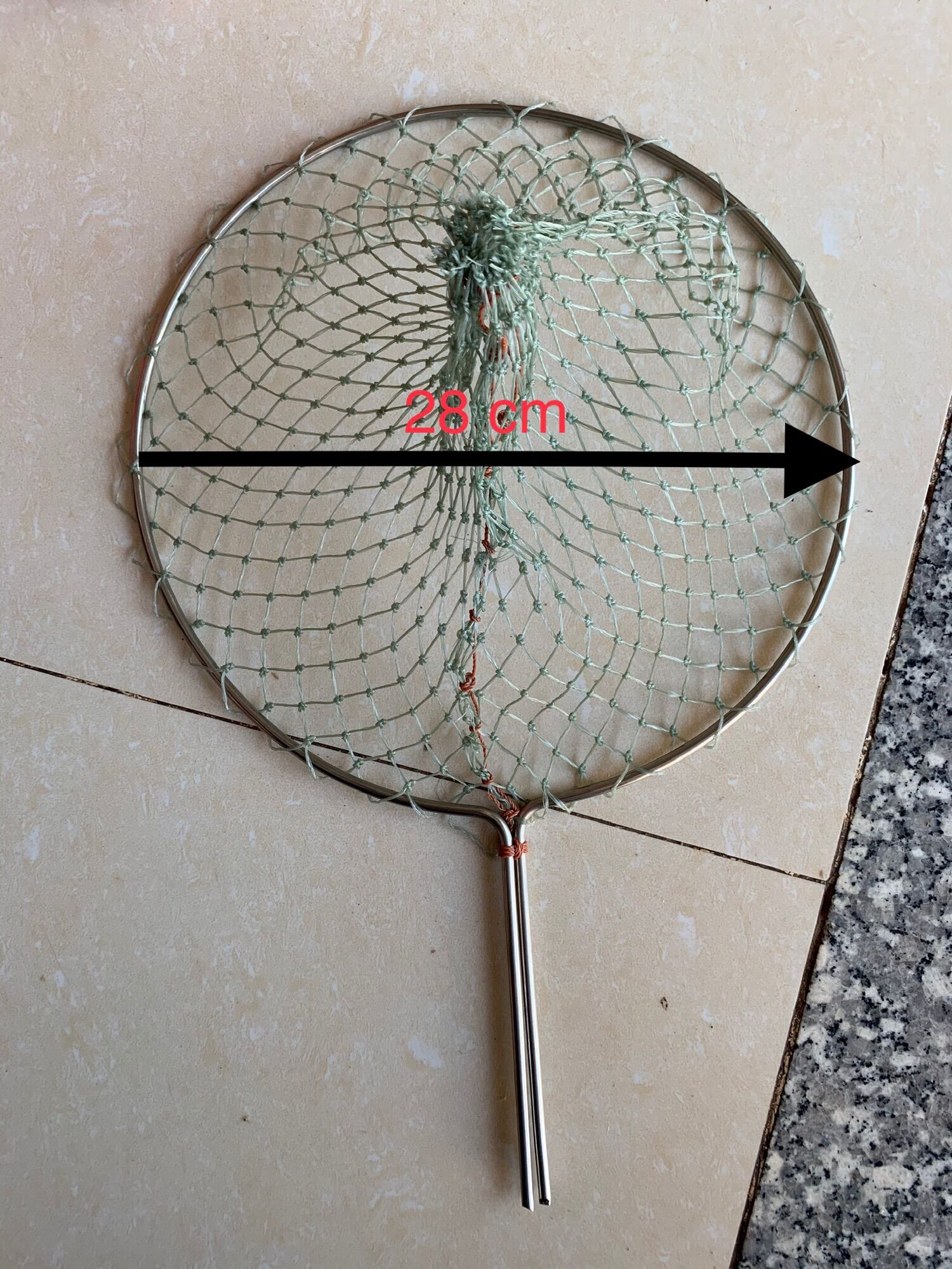 Vợt xiệt, vợt vớt cá,... khung inox, lưới cào.
