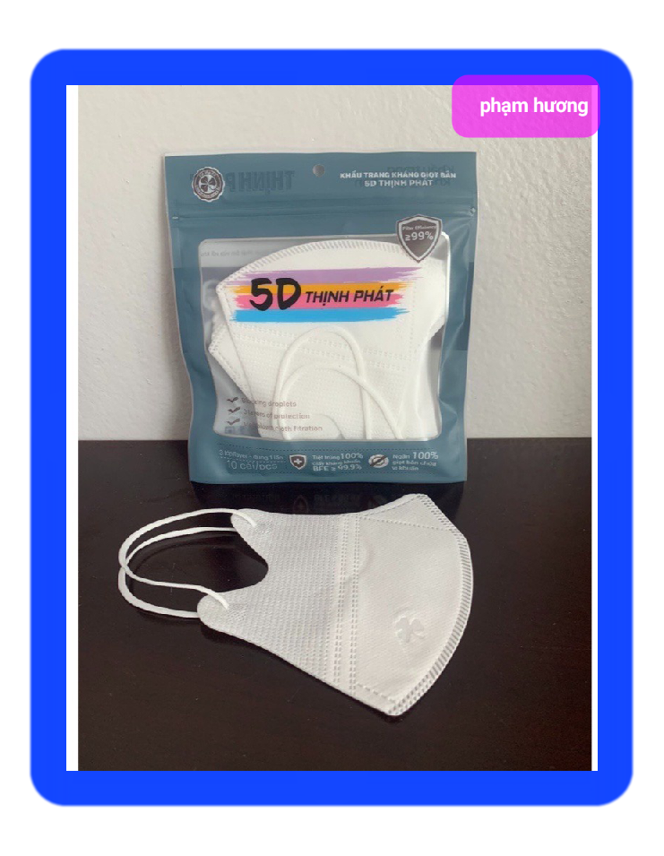 1 túi 10 chiếc khẩu trang 5D mask