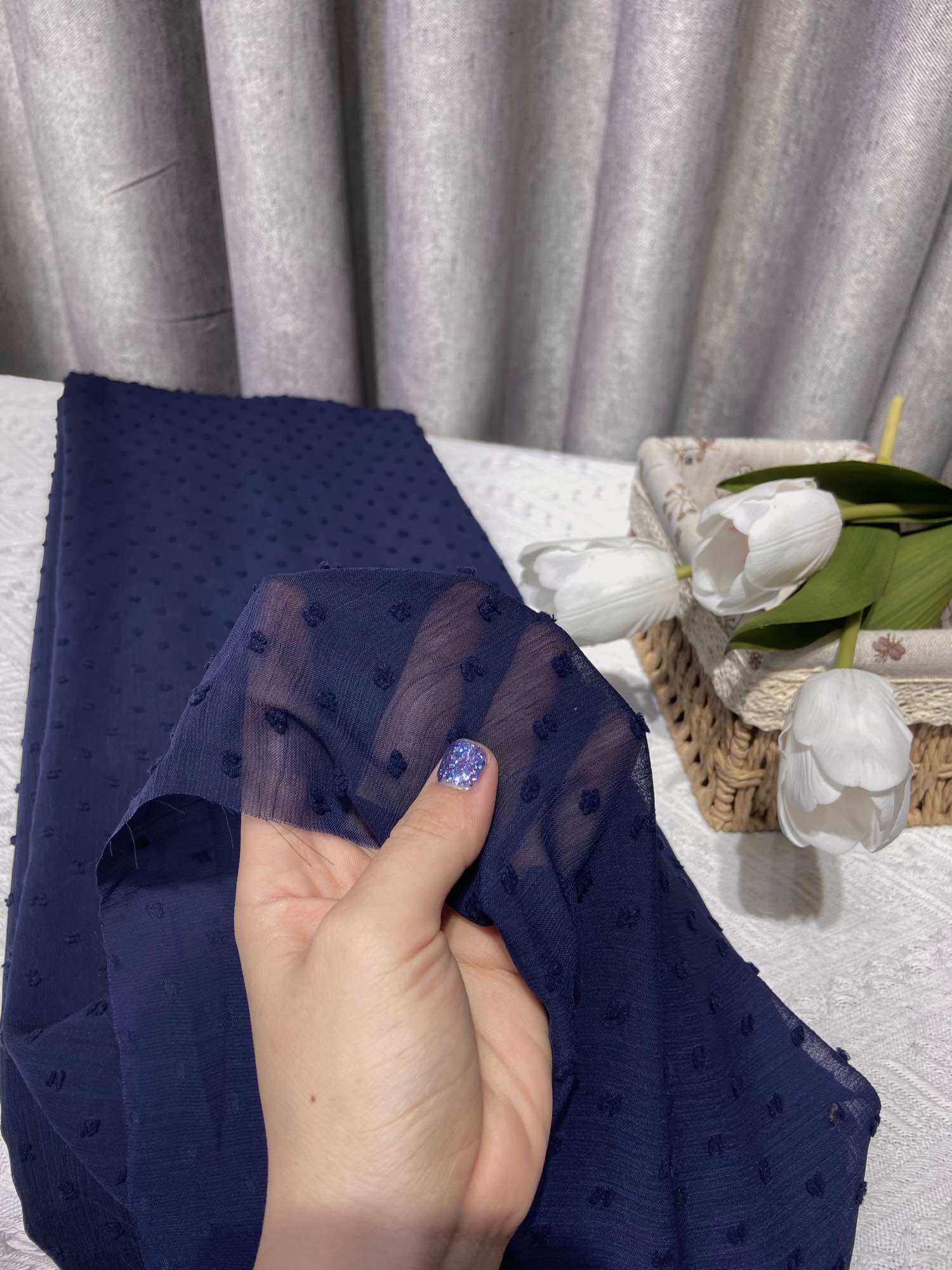 VẢI VOAN LỤA NẨY HẠT-KHỔ 1.5M-VẢI NHÀ PHẠM