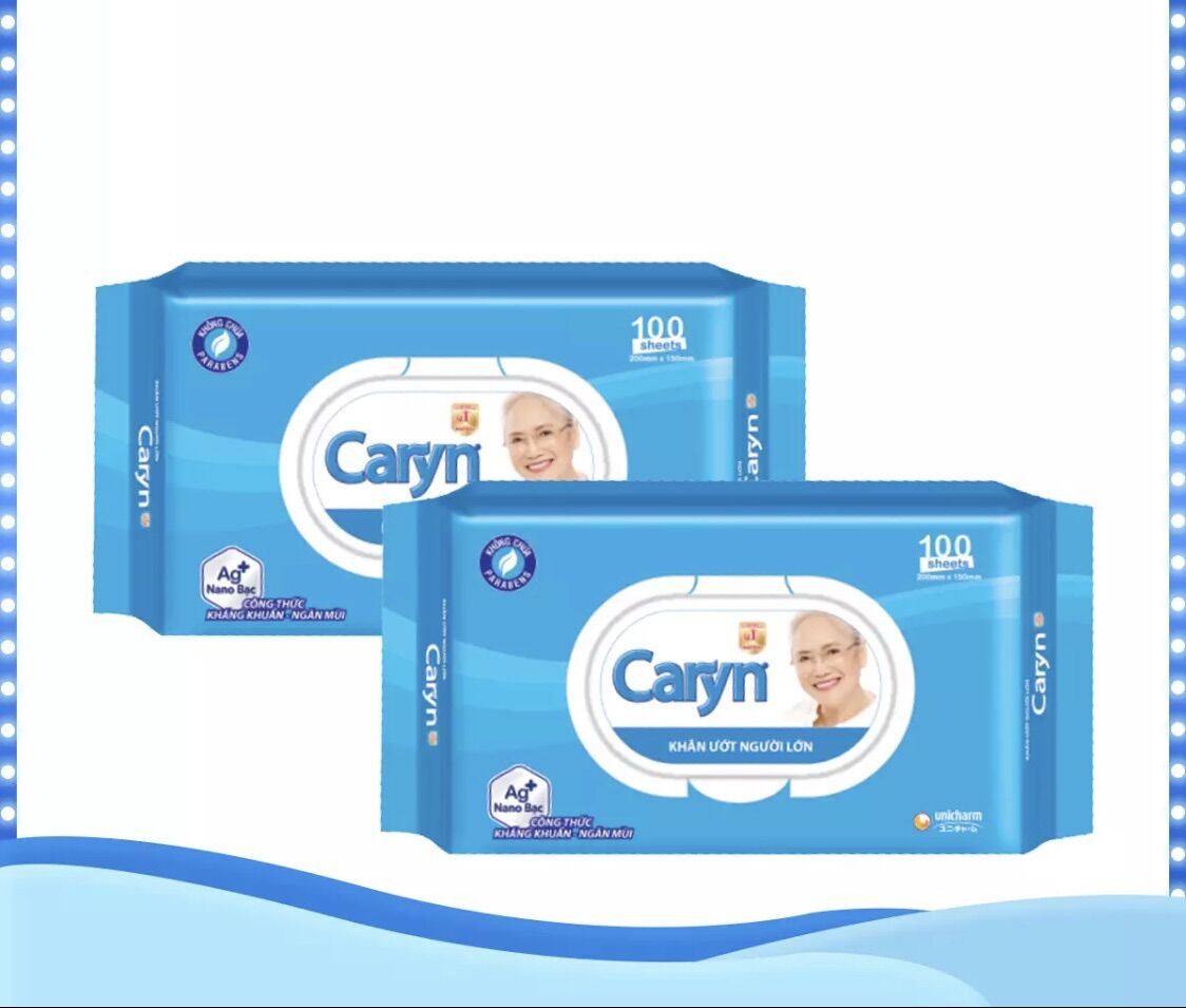 Combo 2 gói khăn giấy ướt Caryn